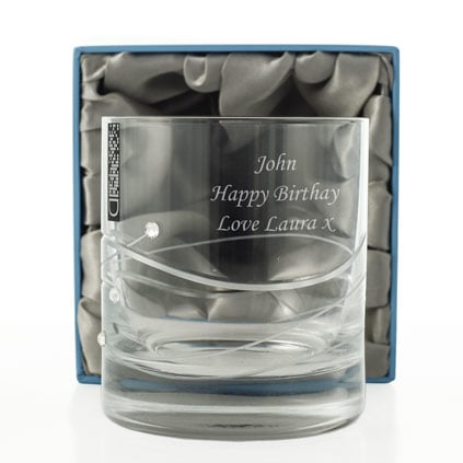 Personalised Whisky Glass With Swarovski Elements