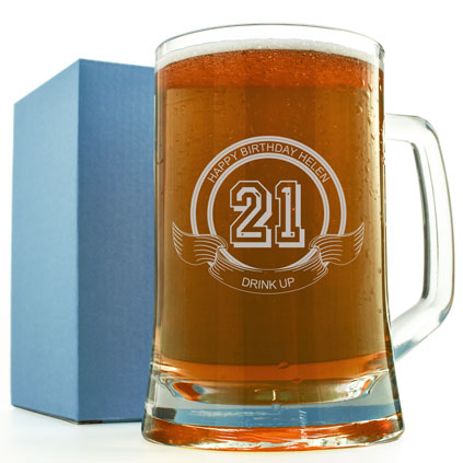Personalised Pint Glass - 21st Birthday