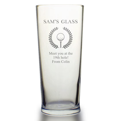 Personalised Golf Pint Glass