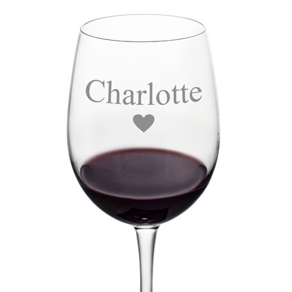 Personalised Love Hearts Wine Glass