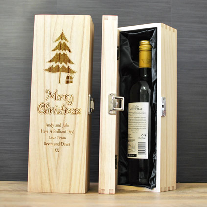 Personalised Wooden Wine Box - Christmas Gift