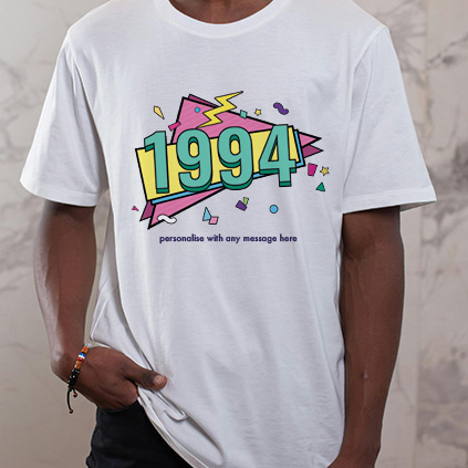 Personalised 1990's Retro T-Shirt Choose Any Year