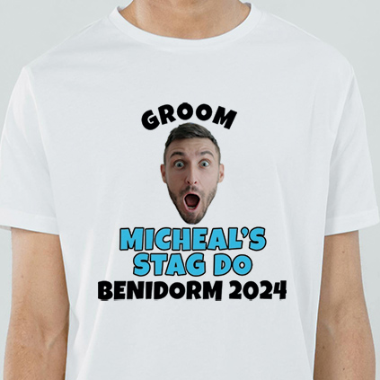 Personalised Photo Upload Face T-Shirt for Stag Do