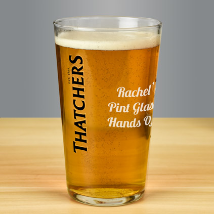 Personalised Thatchers Pint Glass