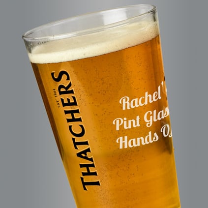 Personalised Thatchers Pint Glass
