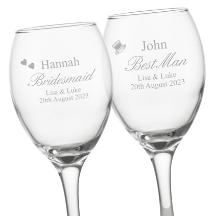 Wedding Personalised Wine Glass