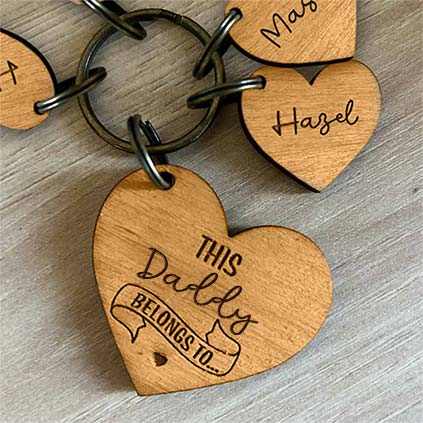 Personalised Wooden This Daddy Belongs To Keyring