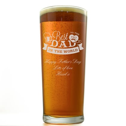 Personalised Pint Glass For Dad