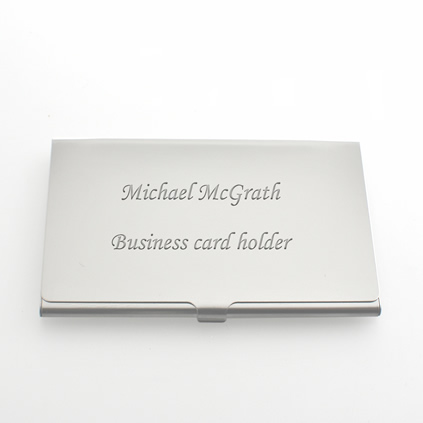 Silver Personalised Business Card Case