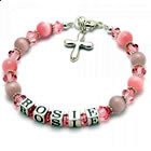 Girls Christening Bracelet With Swarovski Crystal Beads