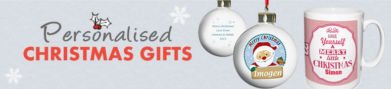 Christmas gifts to buy online including personalised wine glasses, pint glasses and children's Christmas gifts