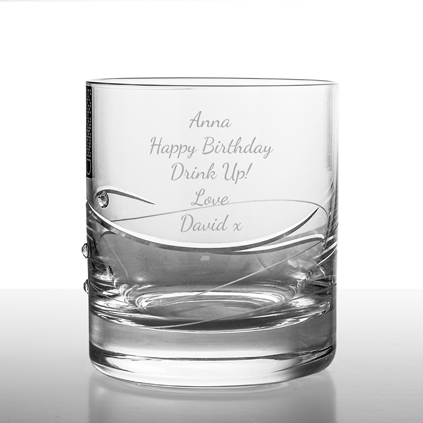 Personalised Diamante Crystal Whisky Glass Set