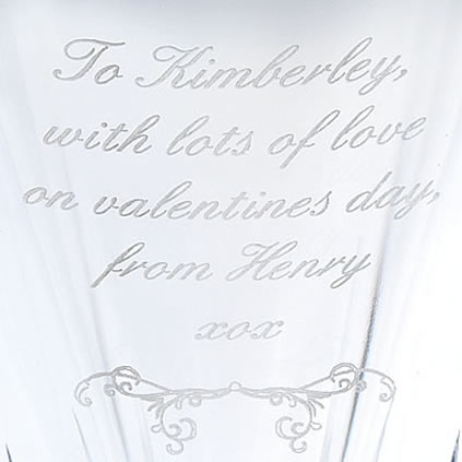 vase engraved with message
