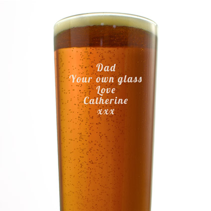 Personalised Pint Glass Any Message