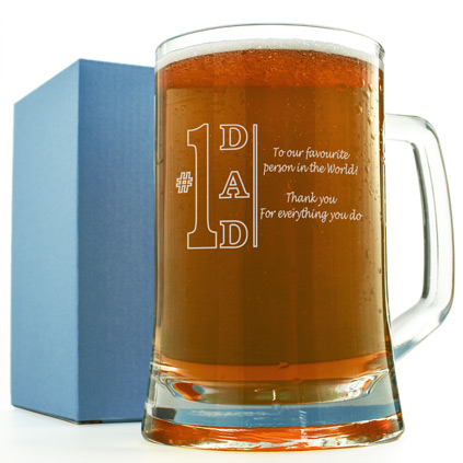 engraved number one dad pint glass