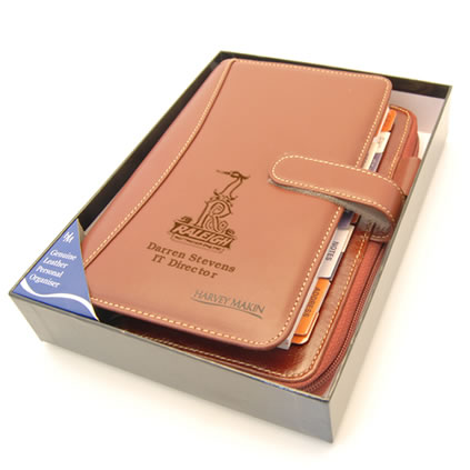 Filofax personal organiser with company branding