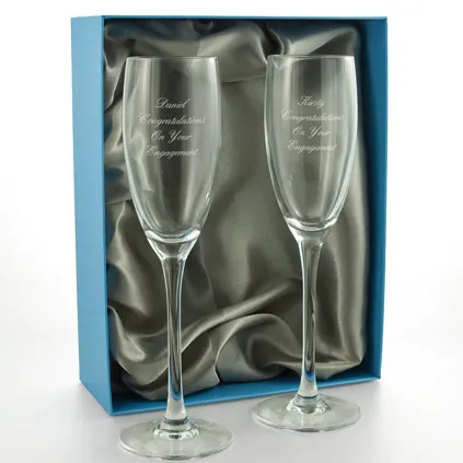 Pair Of Personalised Champagne Flutes