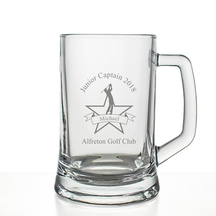 Golf Pint Glass Gift Personalised With Any Message