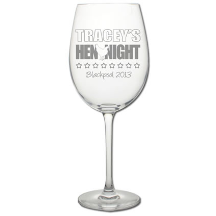 Personalised Hen Night Wine Glass