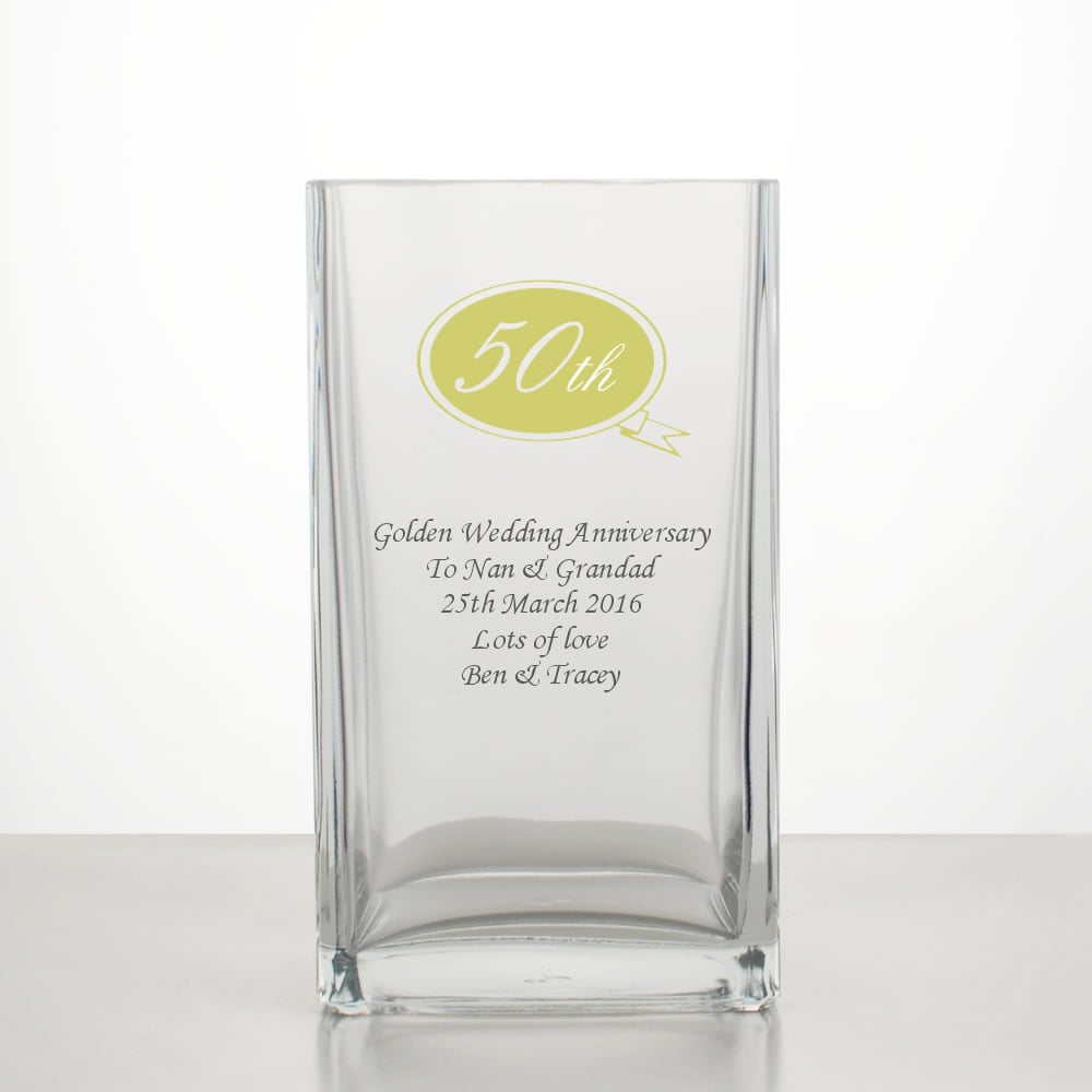 ... Anniversary / Golden Wedding Anniversary Vase - 50th Anniversary Gifts