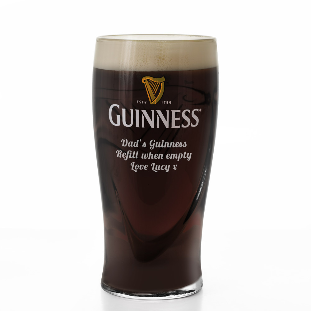 Personalised Guinness Glass Engraved - Click Image to Close
