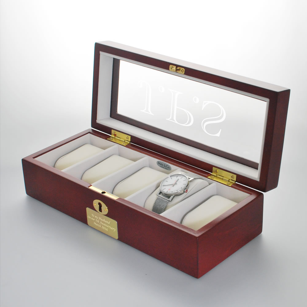 engraved crystal tumblers Luxury Personalised Watch Box