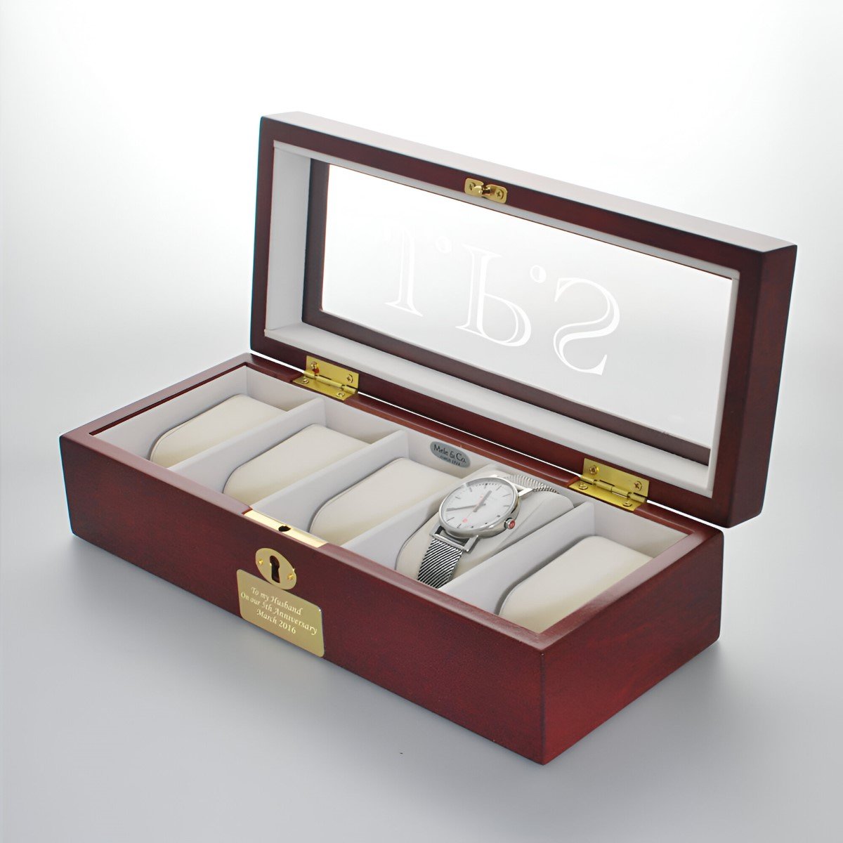 engraved crystal tumblers Luxury Personalised Watch Box