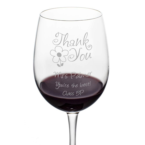 Personalised Wine Glass - Thank You