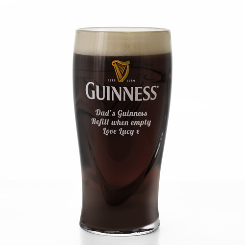 Personalised Guinness Glass Engraved