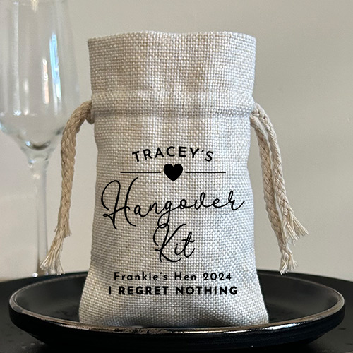 Personalised Hangover Kit Pouch Wedding Hen Do Favour
