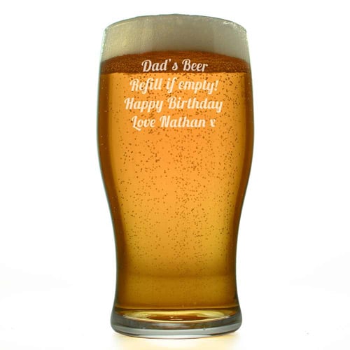 Engraved Beer Glass Personalised Pint Glass