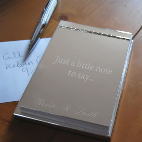 Silver Engraved Notepad