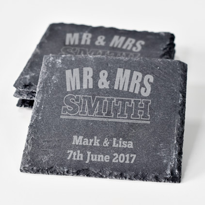 Personalised Mr And Mrs Coasters