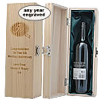 Personalised Wooden Wine Box Anniversary Gift