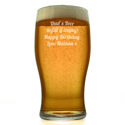 pub pint glass engraved