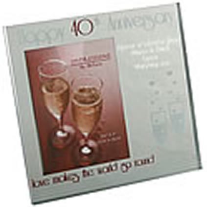 40th Ruby Wedding Anniversary Photo Frame