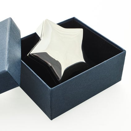 Engraved Silver Plated Star Trinket Box