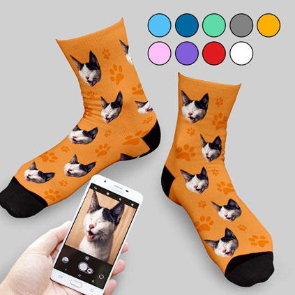 Personalised Pet Face Socks With Photo Upload