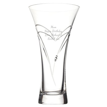 Personalised Crystal Heart Vase With Swarovski Elements