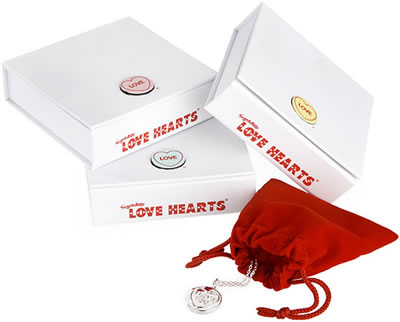 Love Heart Sweets. love heart pendant in gift box