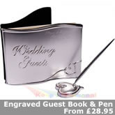 Personalised weddingguest book with pen