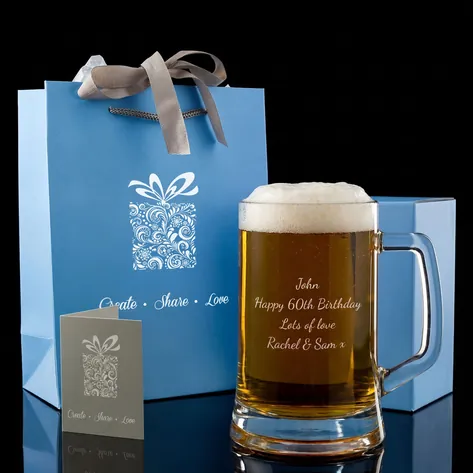 Engraved Glass Tankard
