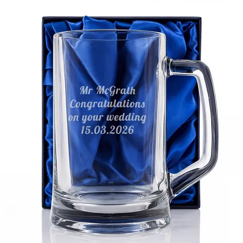 Engraved Glass Tankard