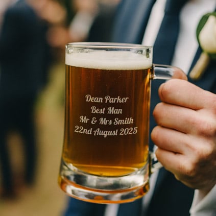Engraved Glass Tankard Engraved Glass Tankard