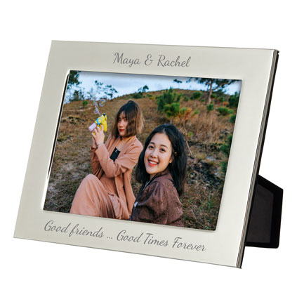 Engraved Silver Photo Frame Optional Photo Upload