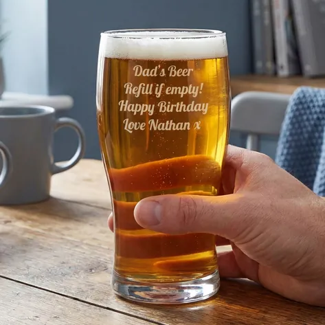 Engraved Beer Glass Personalised Pint Glass