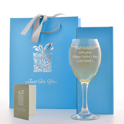 Engraved Wine Glass With Luxury Gift Bag And Box