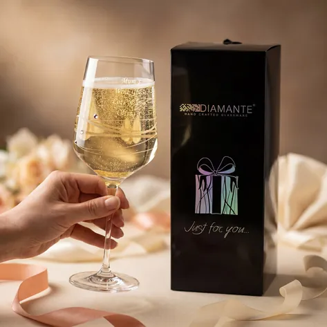 Personalised Wine Glass With Beautiful Swarovski Crystals