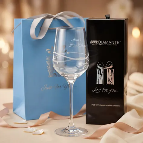 Personalised Wine Glass With Beautiful Swarovski Crystals