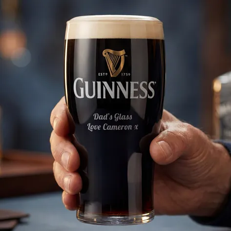 Personalised Guinness Glass Engraved